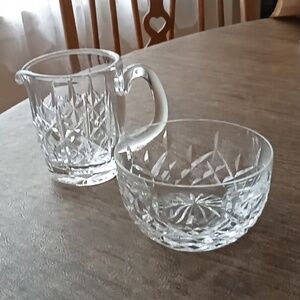 Crystal Lismore Sugar Bowl and Creamer Set